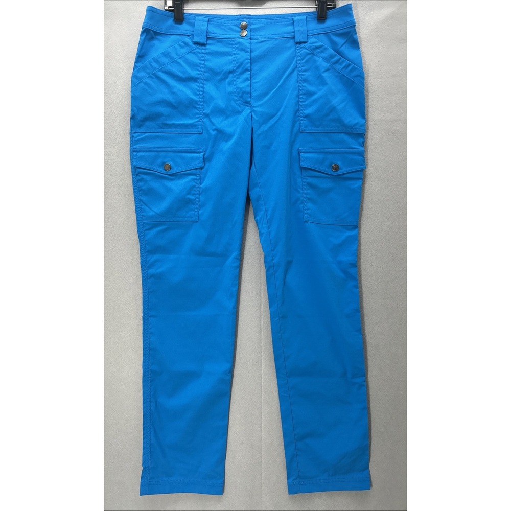 Anatomie Kate Cargo Pants Size Large Womens Blue Travel Zip Fly Light Stretch